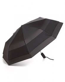 Bloomingdale's mini black umbrella combines convenience with style. Bloomingdale's mini black umbrella combines convenience with style.