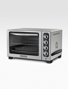 Full-size oven performance with fast results! This convection oven bakes and broils at temperatures up to 450 degrees just like your full-size oven. Includes a warm function for reheating leftovers, a toast function for breads, bagels or sandwiches, and removable broil pan with a nonstick grill. Full-size oven performance with fast results! This convection oven bakes and broils at temperatures up to 450 degrees just like your full-size oven. Includes a warm function for reheating leftovers, a toast function for breads, bagels or sandwiches, and removable broil pan with a nonstick grill.
