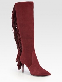 For those swagger-worthy moments, this vintage-inflected suede design with bold fringe trim and a classic point toe is the perfect choice. Self-covered heel, 3½ (90mm)Shaft, 16Leg circumference, 14Suede upperPoint toeSide zipLeather lining and solePadded insoleImported For those swagger-worthy moments, this vintage-inflected suede design with bold fringe trim and a classic point toe is the perfect choice. Self-covered heel, 3½ (90mm)Shaft, 16Leg circumference, 14Suede upperPoint toeSide zipLeather lining and solePadded insoleImported