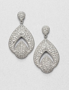 EXCLUSIVELY AT SAKS.COM Sparkling pavé crystals hand-set in an intriguing open, teardrop design. CrystalsRhodium-plated brassDrop, about 1.25Post backImported 