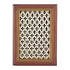 Faux distressed wood is accented with a gold-tone inner trim, in this traditionally elegant frame from Tizo.