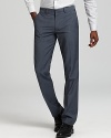Slate gray pants from Theory amp up the style factor while remaining timelessly tailored.