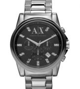 Make a strong statement with this crystallized timepiece by AX Armani Exchange.