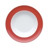 Sophisticated dinnerware with a rim of color to add vibrancy and fun to your dinner table. Easily mix and match pieces with other colors in the collection.