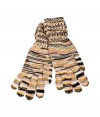 Stay warm in style with these luxe knit gloves from Missoni - Classic Missoni knit gloves with ribbed cuffs - Style with skinny jeans, a knit cape, and high heel booties