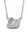 Beautiful inside and out. Capture the essence of the swan with this crystal pave necklace from Swarovski. Crafted from rhodium-plated mixed metal. Approximate length: 16-1/2 inches. Approximate drop: 1 inch.