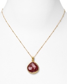 With a faceted ruby pendant pendant, Coralia Leets' 22-karat gold necklace is elegance simplified. Day or after dark, this piece slips on to give a spectrum of looks tonal sparkle. With a faceted ruby pendant pendant, Coralia Leets' 22-karat gold necklace is elegance simplified. Day or after dark, this piece slips on to give a spectrum of looks tonal sparkle.