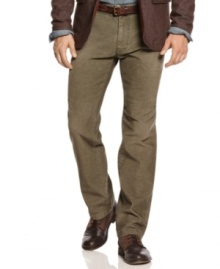 Texture that speaks to your modern style, these corduroy pants from BOSS Orange come in a contemporary, slim fit. Texture that speaks to your modern style, these corduroy pants from BOSS Orange come in a contemporary, slim fit.