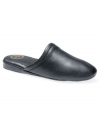 Coffee, paper, L.B. Evans slippers for men. Add one more step to your morning routine and start any day with plenty of comfort and style in this pair of men's house shoes.