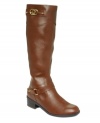 Sophisticated style. Karen Scott's Delano boots feature ring and stud detail at the ankle and shaft.