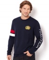 The day will be smooth sailing when you throw on this comfortable and sporty shirt from Nautica.