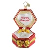 Celebrate the special moment with this glass holiday ornament.