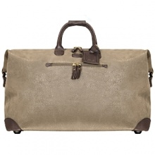 This duffle features adjustable removable shoulder strap, leather wrapped handles and extended top-zip access for easy loading and unloading. Slim exterior pocket for travel documents, zipped interior pockets for accessories. ABS plastic feet on the bottom of bag keep bag upright while packing.