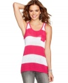 Knitted to perfection and striped in bold hues, this sweater tank from JJ Basics is designed to make you pop!