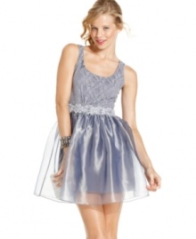 Look sugary-sweet in this a-line dress from Jump, featuring a lace bodice and tulle skirt! Look sugary-sweet in this a-line dress from Jump, featuring a lace bodice and tulle skirt!