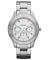 Pops of rainbow color catch the eye on this classically styled Stella collection watch, by Fossil.