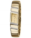 This solar-powered watch from Seiko radiates style with shimmering crystal accents.