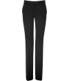 Add trend-right style to your office staples with these flared pants from Moschino Cheap & Chic - Button tab waistband, belt loops, off-seam pockets, single back welt pocket with button, slim fit, flared leg - Pair with a tie-neck blouse and platform pumps
