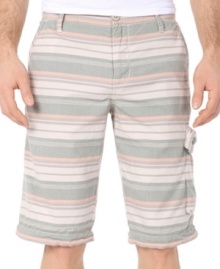Set yourself apart. Step outside of the box with these casual striped shorts from Buffalo David Bitton. Set yourself apart. Step outside of the box with these casual striped shorts from Buffalo David Bitton.