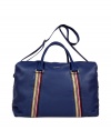 Luxury bag made ​.​.of fine calfskin - Cool blue stripe detail, typical of Paul Smith - Casual shopper shape, very spacious - Features two short handles and a long shoulder strap - Perfect bag for work, school, sports, or a weekend trip