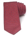 This plush silk tie balances a whimsical pattern of dots and circles with a traditional 3.5 width for a refined style that's perfect for the office or any of your dressed-up affairs.