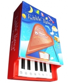 Twinkle Tunes features a one-octave (eight-note) keyboard that electronically produces lovely piano sounds, complete with a beautifully illustrated songbook containing a collection of twelve familiar tunes. Twinkle Tunes features a one-octave (eight-note) keyboard that electronically produces lovely piano sounds, complete with a beautifully illustrated songbook containing a collection of twelve familiar tunes.