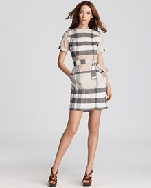 A youthful take on the brand's signature check, this Burberry Brit dress pairs a high hemline with a flattering tie-waist for a wardrobe addition that will go from desk to drinks with ease. A youthful take on the brand's signature check, this Burberry Brit dress pairs a high hemline with a flattering tie-waist for a wardrobe addition that will go from desk to drinks with ease.