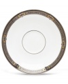 For nearly 150 years, Lenox has been renowned throughout the world as a premier designer and manufacturer of fine china. The Vintage Jewel pattern from Lenox's dinnerware and dishes collection evokes a more gracious era, combining pure white bone china with a dark, richly patterned band of muted gold, taupe, charcoal, and black, and accented with subtle touches of cobalt blue. Qualifies for Rebate
