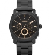 Fossil has updated the classic gentlemen's Machine watch with sleek matte black for a touch of industrial cool.