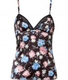 Stylish camisole top made from a fine black synthetic blend - Feminine floral print in a typical Dolce & Gabbana look - Built-in bustier and slim straps - The top falls loose, yet fits snug - Glamorous and sexy, too, a great lingerie basic for special occasions