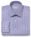 Bring your work wardrobe up to date with the sleek stripes of this dress shirt from Geoffrey Beene.