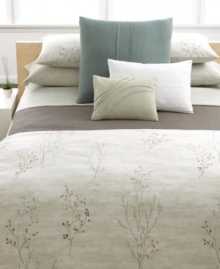 Soothing simplicity. Calvin Klein lends an air of natural beauty to this Briar sham, featuring a delicate branch design on an exquisite watercolor ground. Soothing simplicity. Calvin Klein lends an air of natural beauty to this Briar sham, featuring a delicate branch design on an exquisite watercolor ground.