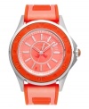 Put your silver and black designs away -- this vibrant, orange-kissed Rich Girl watch from Juicy Couture sets a new standard for modern chic.