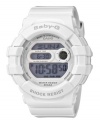 Baby-G takes a durable, shock-resistant watch design and adds a feminine touch with delicate whites.