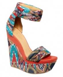 Funky footwear courtesy of the midwest. The Iowa platform wedges by L.A.M.B. feature bold ethnic prints that you're sure to love. Funky footwear courtesy of the midwest. The Iowa platform wedges by L.A.M.B. feature bold ethnic prints that you're sure to love.