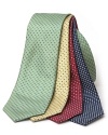 An allover box print accents this essential silk tie.