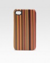 Multicolor striped leather snaps over your iPhone® for a stylish cover.Leather over polycarbonateMicrofiber lining2½W X 4½HImportedPlease note: iPhone® not included.