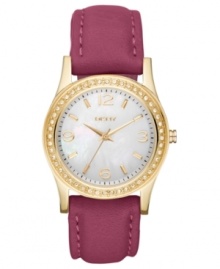 Creativity meant for the regal at heart. This colorful DKNY watch shimmers with golds and crystals. Creativity meant for the regal at heart. This colorful DKNY watch shimmers with golds and crystals.