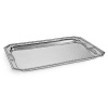 Sophisticated serving tray in highly polished silver-plated brass -- a striking statement piece for the well-appointed table.