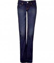 Stylish Christina 1956 blue jeans from True Religion - For dressed down casual or a night on the town, these straight leg jeans will elevate your look - Classic five-pocket silhouette, straight leg fit, faded detail, contrast stitching -Style with a boyfriend sweater, ankle booties, and a fringe scarf Stylish Christina 1956 blue jeans from True Religion - For dressed down casual or a night on the town, these straight leg jeans will elevate your look - Classic five-pocket silhouette, straight leg fit, faded detail, contrast stitching -Style with a boyfriend sweater, ankle booties, and a fringe scarf