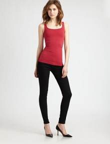 Ultra-fitted tank with a sultry scoopback makes for the ideal layering piece. ScoopneckSleevelessScoopback92% nylon/8% elastaneDry cleanMade in USAAdditional Information Women's Premier Designer & Contemporary Size Guide Ultra-fitted tank with a sultry scoopback makes for the ideal layering piece. ScoopneckSleevelessScoopback92% nylon/8% elastaneDry cleanMade in USAAdditional Information Women's Premier Designer & Contemporary Size Guide