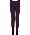Embrace the seasons go-to fabric with these ultra-chic, dark purple velvet pants from Closed - Classic five-pocket style in a low rise, curve-hugging cut - Belt loops and button closure - A dynamite, polished alternative to jeans ideal for work or weekend - Pair with button downs and ankle booties pullovers and ballet flats or dressier tops and platform pumps