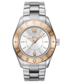 Classic Lacoste style overtakes this rosy Biarritz collection watch. Classic Lacoste style overtakes this rosy Biarritz collection watch.