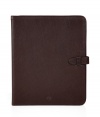 Polished to perfection, Mulberrys iPad sleeve couples elegance with ease -  Supple yet ultra-durable, gently pebbled natural chocolate leather will soften over time - Streamlined, store-or-stand up design features stitch trim, tab closure and embossed Mulberry Tree detail - Case protects against dust, moisture and scratches and can be flipped over to stand up and use for display - Fits Pad Wi-Fi and Wi-Fi 3G - Great for everyday and on the go, also makes a superb gift