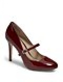 THE LOOKRounded toeAdjustable strap across the vampPatent leather upperPadded insoleSelf-covered heel, 3¾ (95mm)THE MATERIALPatent leather upperMan-made lining and soleORIGINImported THE LOOKRounded toeAdjustable strap across the vampPatent leather upperPadded insoleSelf-covered heel, 3¾ (95mm)THE MATERIALPatent leather upperMan-made lining and soleORIGINImported