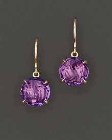 18K yellow gold is set with glittering amethyst. 18K yellow gold is set with glittering amethyst.