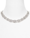 Channel classic glamour in Lora Paolo's cushion cut bib. With dramatic square links, this shapely necklace is the perfect finish to something silky and floor-skimming.