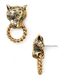 Put a fierce spin on your look with these panther head studs from Carolee. In gold with gleaming eyes, this pair hints at your wild side. Put a fierce spin on your look with these panther head studs from Carolee. In gold with gleaming eyes, this pair hints at your wild side.