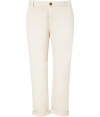 A stylish alternative to jeans, these cropped trousers from Current Elliot bring trend-right style to your daytime look - Flat front, belt loops, off-seam pockets, back welt pockets, cropped, cuffed hem - Pair with a billowy blouse, a denim jacket, and embellished ballet flats
