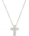 Spiritual and stylish. CRISLU's children's cross pendant makes the perfect gift for her First Communion. Crafted in platinum over sterling silver with sparkling clear cubic zirconias (1/3 ct. t.w.). Approximate length: 13 inches + 1-1/2 inch extender. Approximate drop: 1/2 inch.